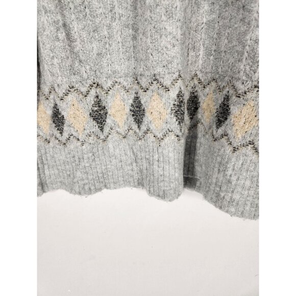 Artelier Nicole Miller Sweater Womens Icelandic Gray Fair Isle Knit 1X - Picture 3 of 6